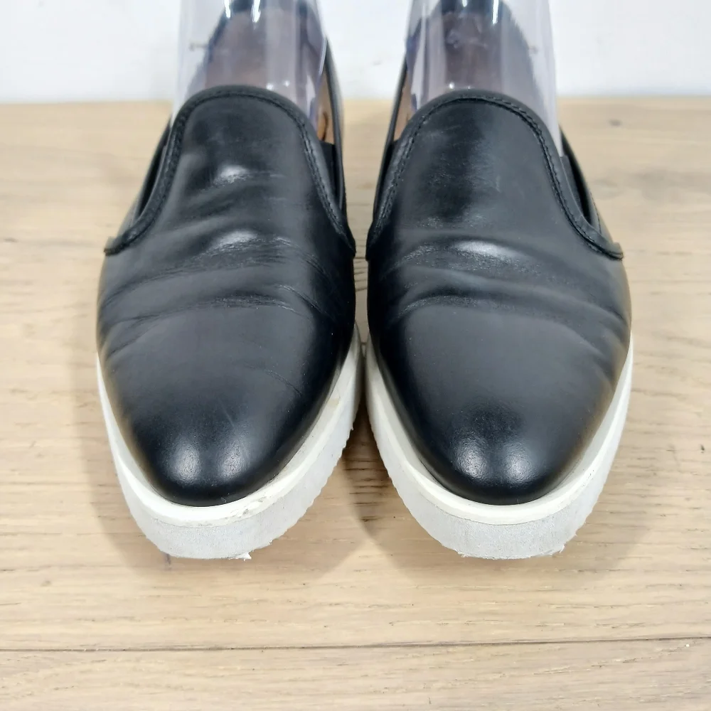 Everlane Black Leather‎ Modern Loafer Slip-On Platform Shoes 1390 - Picture 7 of 11